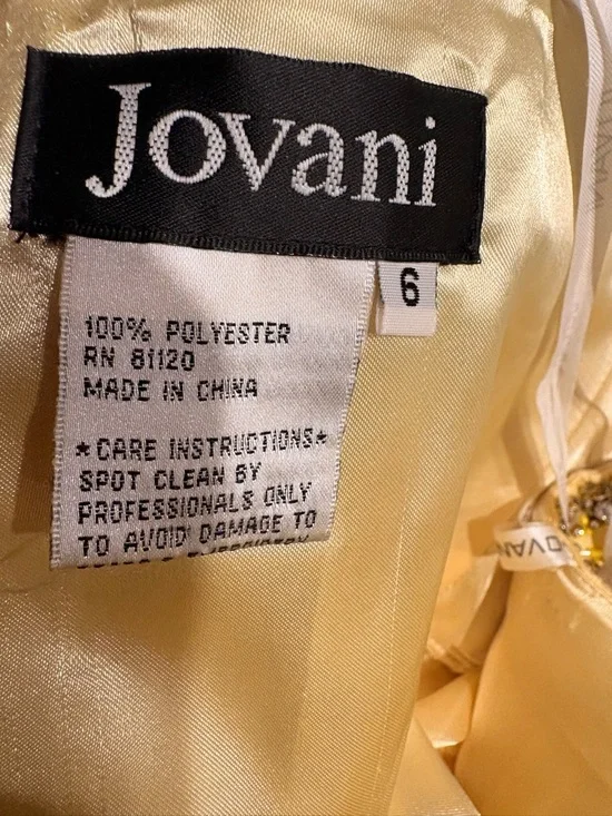 Jovani Yellow Strapless High-Low Ruffle Prom Dress size 6 - Picture 9 of 9